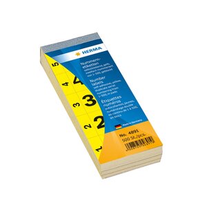 Bloc de numérotation autocollant 28 x 56 mm de 1 à 500 Jaune HERMA