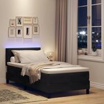vidaXL Lit à ressorts avec matelas Noir 90 x 190 cm Velours