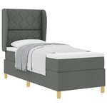 vidaXL Lit à ressorts avec matelas Gris foncé 200 x 80 cm tissu