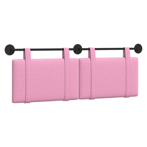 vidaXL Tête de lit suspendue Rose Tissu