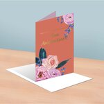 Carte bon anniversaire bouquet de roses - draeger paris