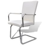 vidaXL Chaises à manger cantilever lot de 2 blanc similicuir
