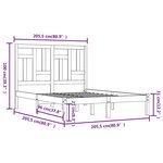 vidaXL Cadre de lit sans matelas gris 200x200 cm bois massif de pin