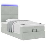 vidaXL Cadre de lit ottoman et matelas gris clair 90x200 cm velours