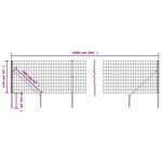 vidaXL Clôture en treillis métallique et piquet d'ancrage vert 1 1x10m