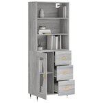 vidaXL Buffet haut Sonoma gris 69 5x34x180 cm Bois d'ingénierie