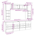 vidaXL Ensemble de meubles TV muraux 6Pièces et lumières LED chêne sonoma