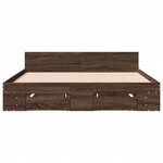 vidaXL Cadre de lit avec tiroirs sans matelas chêne marron 150x200 cm