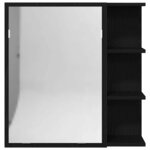 vidaXL Armoire Miroir de Salle de Bain Chêne noir 62 5 x 20 5 x 64 cm