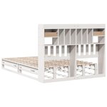 vidaXL Lit bibliothèque sans matelas blanc 150x200 cm bois pin massif
