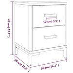 vidaXL Tables de chevet 2 Pièces 36x30x45 cm Bois de pin massif