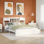 vidaXL Lit bibliothèque sans matelas blanc 180x200 cm bois pin massif