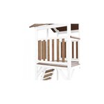 AXI Beach Tower avec balancoire nid  Marron Blanc Toboggan Blanc