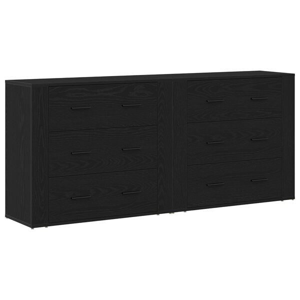vidaXL Buffets 2 Pièces Chêne Noir Bois d'ingénierie