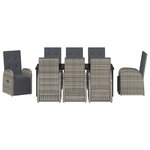vidaXL Ensemble de salle à manger pour jardin 9 Pièces Gris polyrotin