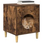 vidaXL Maison pour chat Chêne fumé 42 5 x 40 x 53 cm Bois d'ingénierie