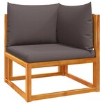 vidaXL Salon de jardin avec coussins 6 Pièces bois d'acacia solide