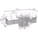 vidaXL Ensemble de canapé de jardin 7 Pièces Gris Poly rotin