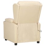 vidaXL Fauteuil de massage Crème Tissu