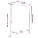 vidaXL Store roulant d'extérieur bleu et blanc 150x270 cm tissu acier