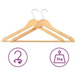 vidaXL Cintres antidérapants 50 Pièces Bois dur