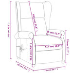 vidaXL Fauteuil inclinable électrique à oreilles marron foncé tissu