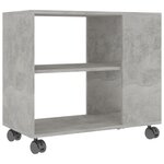 vidaXL Table d'appoint Gris béton 70x35x55 cm Bois d'ingénierie