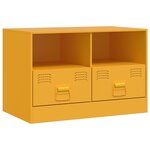 vidaXL Meubles TV 2 Pièces jaune moutarde 67x39x44 cm acier