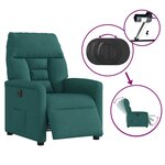 vidaXL Fauteuil inclinable électrique Vert foncé Tissu