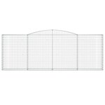 vidaXL Paniers à gabions arqués 2 Pièces 400x30x140/160 cm Fer galvanisé