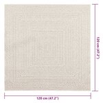 vidaXL Tapis ZIZUR crème 120x120 cm aspect de jute intérieur extérieur