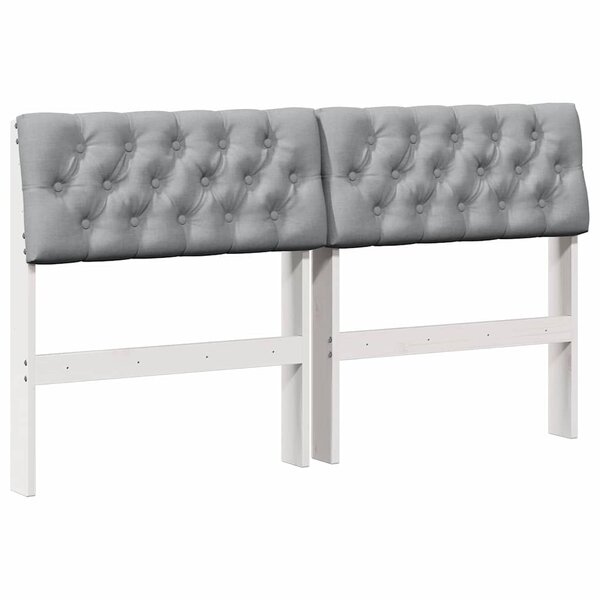 vidaXL Tête de lit capitonnée Gris clair 160 cm Pin massif