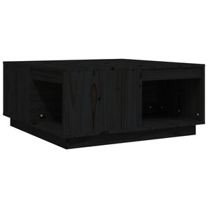 vidaXL Table basse Noir 80x81x36 5 cm Bois massif de pin