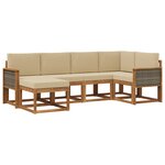 vidaXL Ensemble de canapés d'extérieur 6 pc Naturel et Beige Polyester