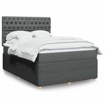vidaXL Sommier à lattes de lit avec matelas Gris foncé 160x200cm Tissu