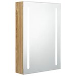 vidaXL Armoire de salle de bain à miroir LED Chêne 50x13x70 cm