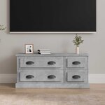 vidaXL Meuble TV gris béton 100x35 5x45 cm bois d'ingénierie