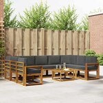 vidaXL Ensemble de canapés d'extérieur 10 Pièces Naturel et Anthracite