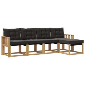 vidaXL Ensemble de canapés d'extérieur 5 pc Blanc et noir