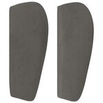 vidaXL Tête de lit avec oreilles Gris foncé 163x23x78/88 cm Velours