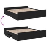 vidaXL Cadre de lit avec tiroirs sans matelas noir 200x200 cm