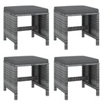 vidaXL Ensemble à manger de jardin coussins 21 Pièces Gris Résine tressée