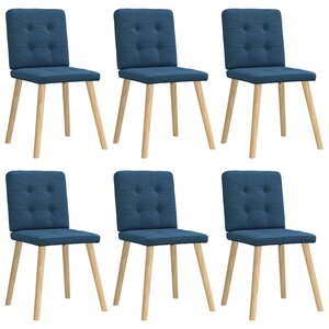 vidaXL Chaises à manger lot de 6 bleu tissu