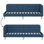 vidaXL Cadre de lit d'angle avec tête de lit Bleu 80 x 200 cm tissu