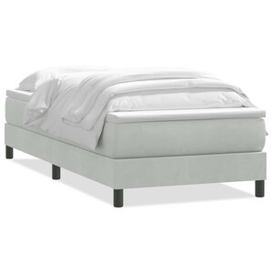 vidaXL Sommier à lattes de lit et matelas gris clair 80x210 cm velours
