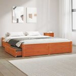 vidaXL Cadre de lit Cire marron 150 x 200 cm Bois de Pin Massif