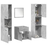 vidaXL Ensemble de meubles de salle de bain 4 Pièces gris béton
