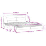 vidaXL Lit avec matelas gris clair 200x200 cm tissu