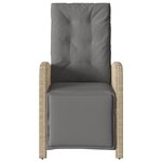 vidaXL Chaise inclinable de jardin et repose-pied mélange beige rotin