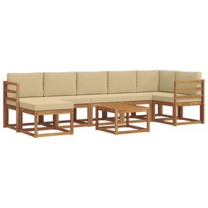 vidaXL Ensemble de canapés d'extérieur 8 pc Naturel et Beige